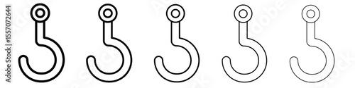 Hook icon vector outline symbol or illustration