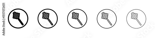 honey dipper icon vector outline symbol or illustration