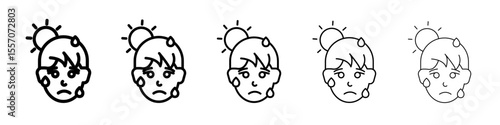hot human icon vector outline symbol or illustration