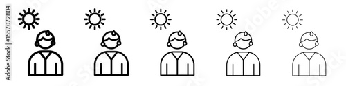 hot human icon vector outline symbol or illustration