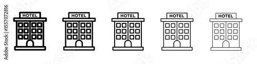 hotel icon vector outline symbol or illustration