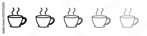 hot tea icon vector outline symbol or illustration