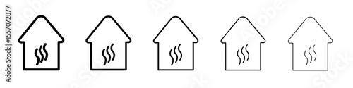 House heating icon vector outline symbol or illustration