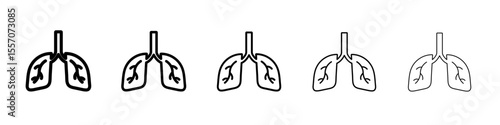 Human lungs icon vector outline symbol or illustration