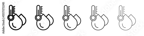 Humidity icon vector outline symbol or illustration