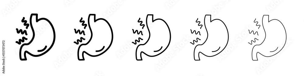 Fototapeta premium Indigestion icon vector outline symbol or illustration