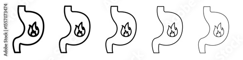 Indigestion icon vector outline symbol or illustration