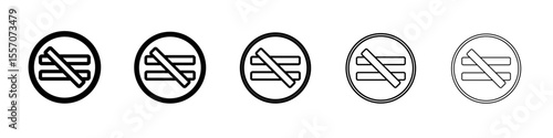 Inequality icon vector outline symbol or illustration