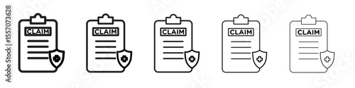 Insurance Claim icon vector outline symbol or illustration