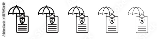 Insurance policy icon vector outline symbol or illustration