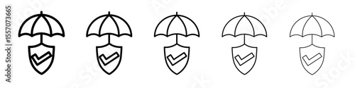insured icon vector outline symbol or illustration