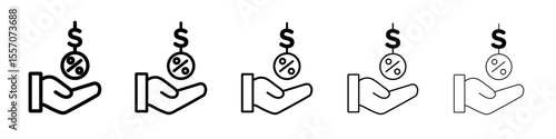 Interest icon vector outline symbol or illustration