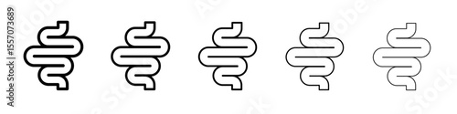 Intestines icon vector outline symbol or illustration