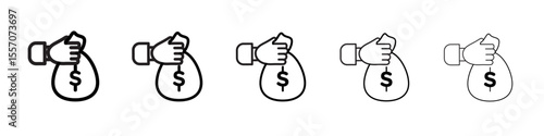 Investment icon vector outline symbol or illustration