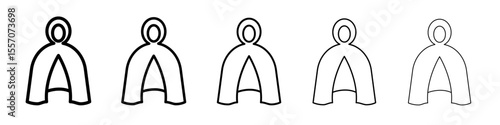 Invisibility Cloak icon vector outline symbol or illustration