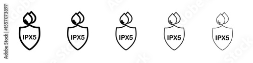Ipx5 waterproof icon vector outline symbol or illustration