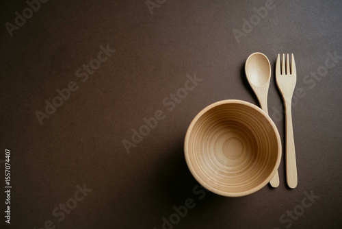 wooden utensils and bowl
