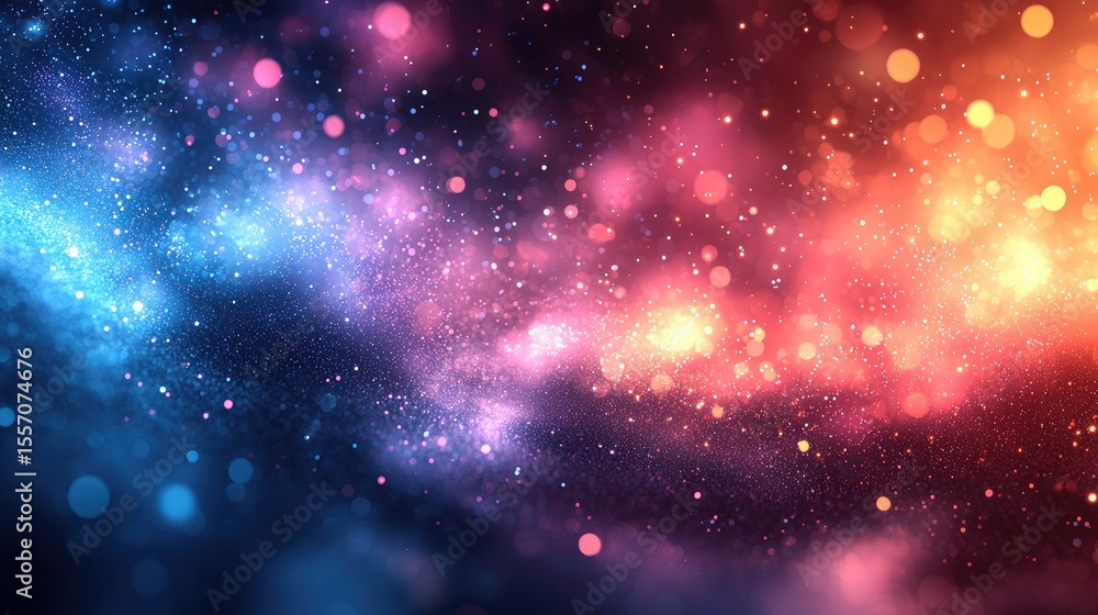 Fototapeta premium Vibrant colorful abstract background with sparkling lights.