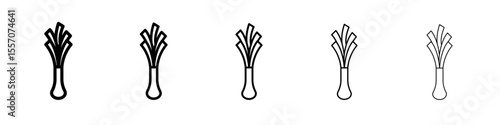leek icon vector outline symbol or illustration