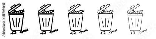 Leftovers Disposal icon vector outline symbol or illustration