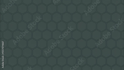 Dark Green Hexagonal Geometric Pattern With Subtle Texture