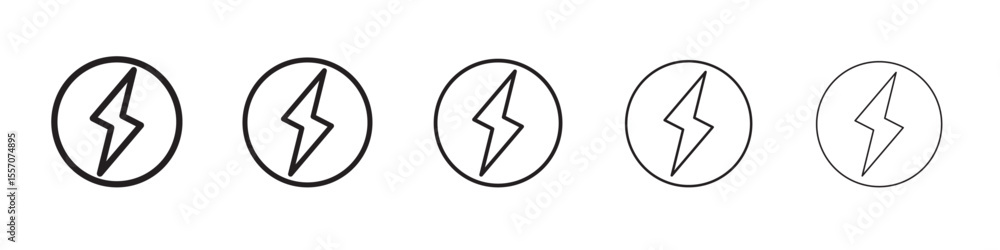 Lightning power charge icon vector outline symbol or illustration Lightning power charge icon vector outline symbol or illustration