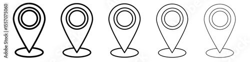 Location icon vector outline symbol or illustration