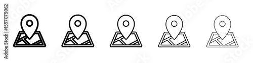 location icon vector outline symbol or illustration