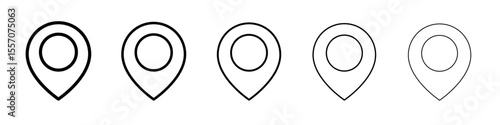 Location icon vector outline symbol or illustration