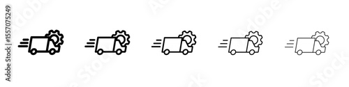 logistics management icon vector outline symbol or illustration