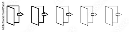 Logout exit icon vector outline symbol or illustration