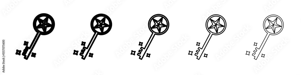 Obraz premium Magic Key icon vector outline symbol or illustration