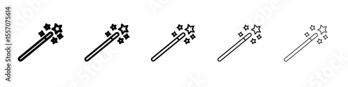 magic wand icon vector outline symbol or illustration