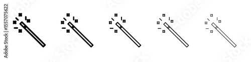 magic wand icon vector outline symbol or illustration