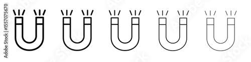 Magnet icon vector outline symbol or illustration