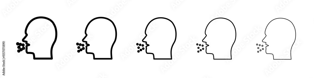 Naklejka premium man coughs icon vector outline symbol or illustration