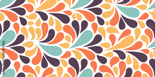 Abstract Floral Pattern: A visually stunning seamless floral design, rendered in a kaleidoscope of vibrant colors, forms an intricate, eye-catching pattern.