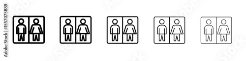 man and woman toilet sign icon vector outline symbol or illustration