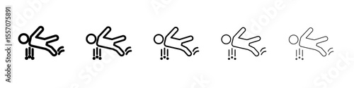 man fall down icon vector outline symbol or illustration