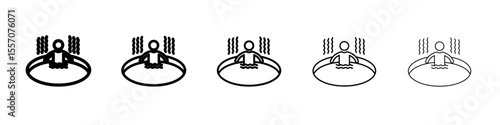 Man relaxing in jacuzzi icon vector outline symbol or illustration