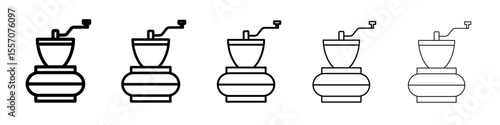 Manual coffee grinder icon vector outline symbol or illustration