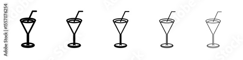 martini glass icon vector outline symbol or illustration