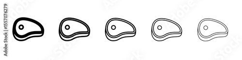 meat icon vector outline symbol or illustration