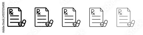 medical Prescription icon vector outline symbol or illustration
