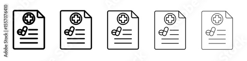 medical Prescription icon vector outline symbol or illustration