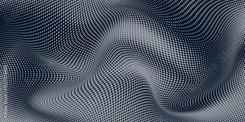 Wallpaper Mural Abstract digital wave of particles. Futuristic point wave. Technology background vector. Vector illustration Torontodigital.ca