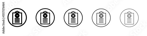 Medical report icon vector outline symbol or illustration