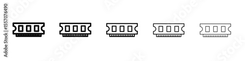memory, ram icon vector outline symbol or illustration