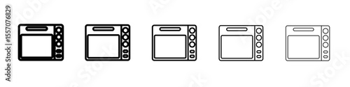 microwave icon vector outline symbol or illustration