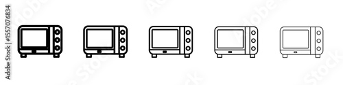 microwave icon vector outline symbol or illustration